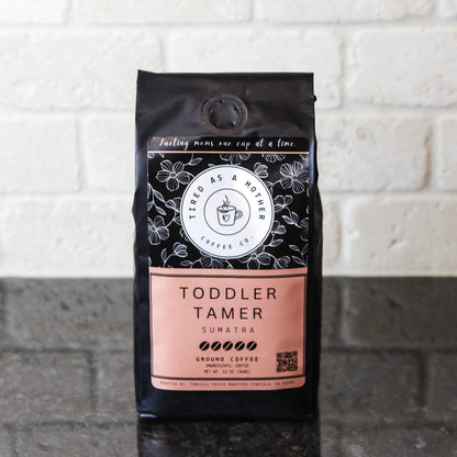 coffee for moms of toddlers, Sumatra coffee blend, bold coffee for moms, specialty medium dark roast, mom life coffee, funny mom coffee names, coffee gift toddler mom