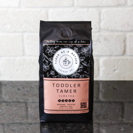 coffee for moms of toddlers, Sumatra coffee blend, bold coffee for moms, specialty medium dark roast, mom life coffee, funny mom coffee names, coffee gift toddler mom